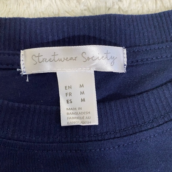 Blue Cropped sweatshirt - Picture 3 of 3